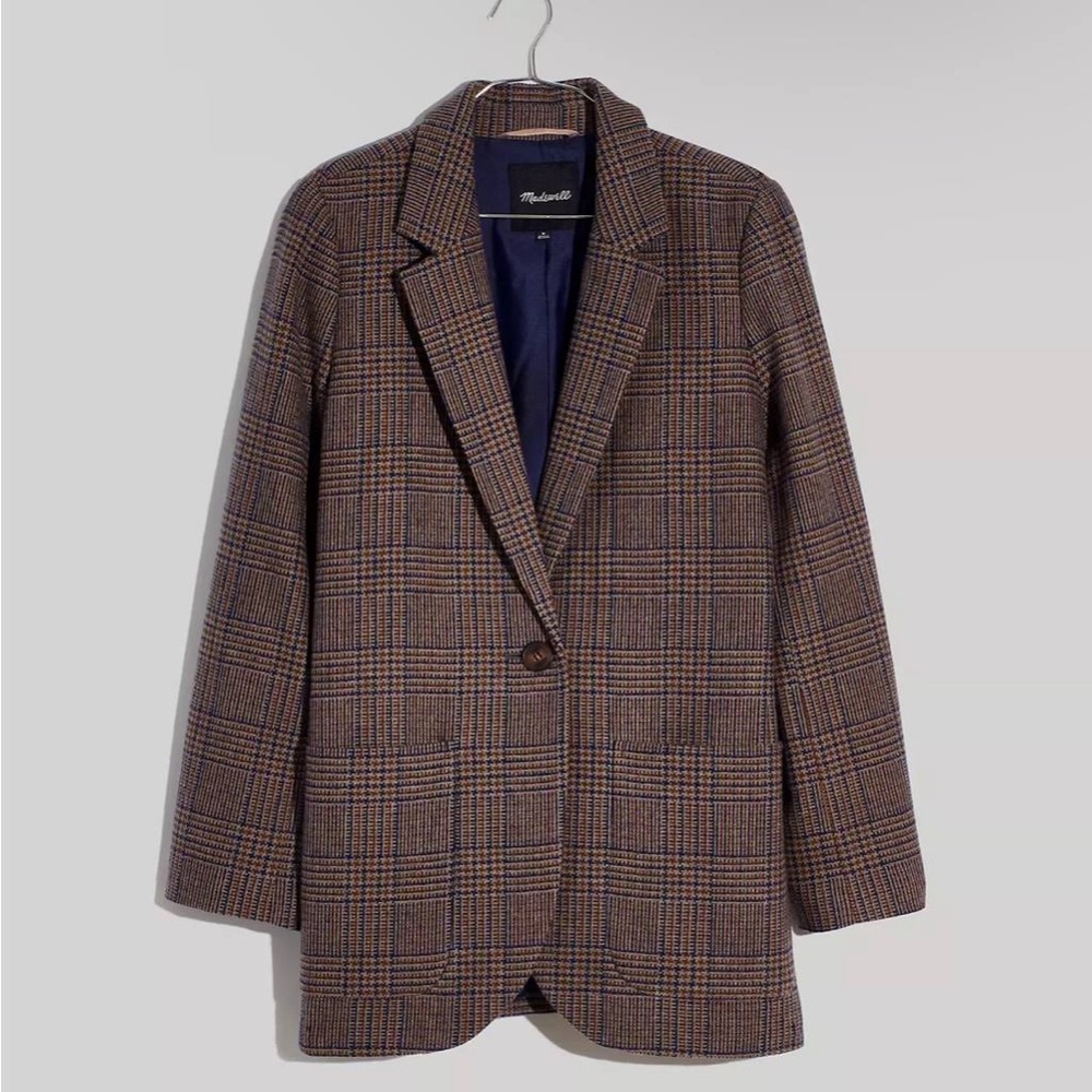 Madewell Larsen Blazer in Hawsell Plaid